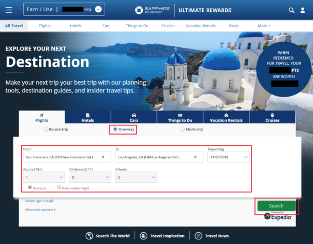 How to Book Travel through Chase Ultimate Rewards Expedia