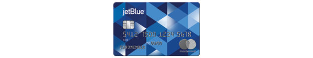 a credit card with a blue design