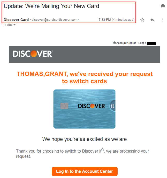 Convert to Different Discover Credit Card 7