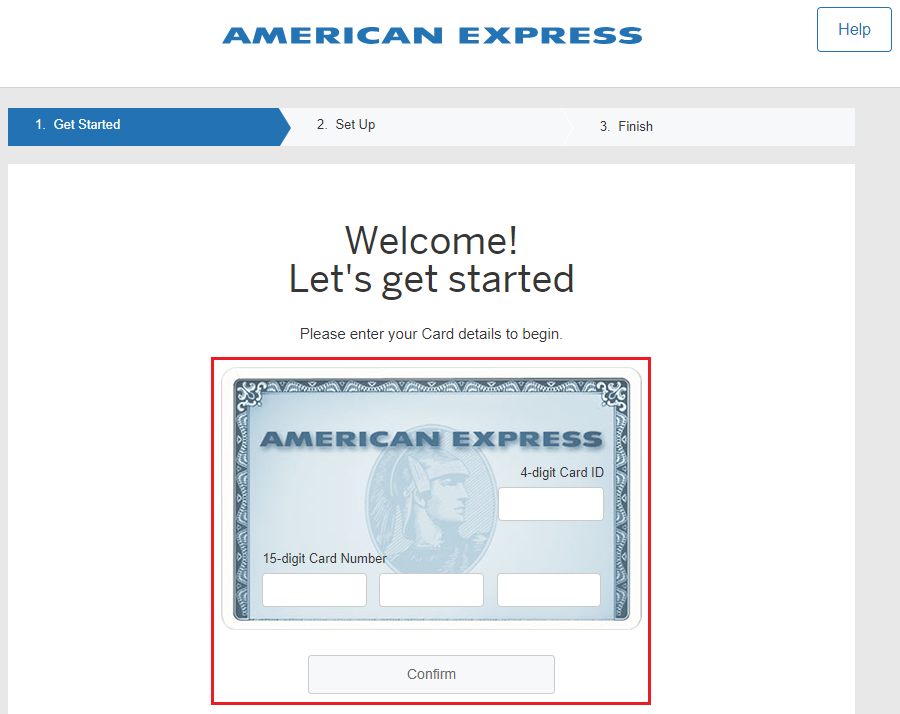 how do i confirm my new american express card