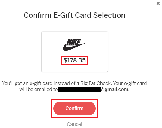 nike gift card email