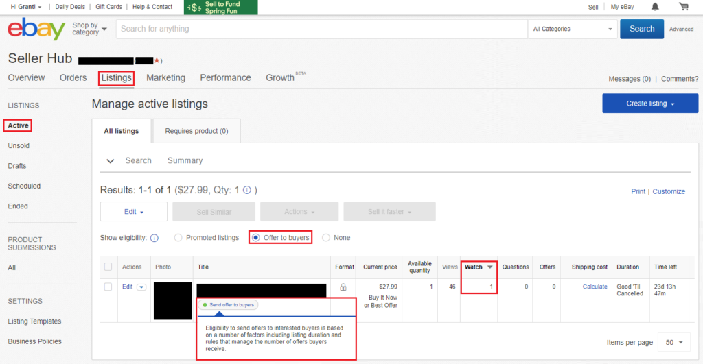 Sell Your eBay Items Faster! Send Offers to Buyers Watching your Items
