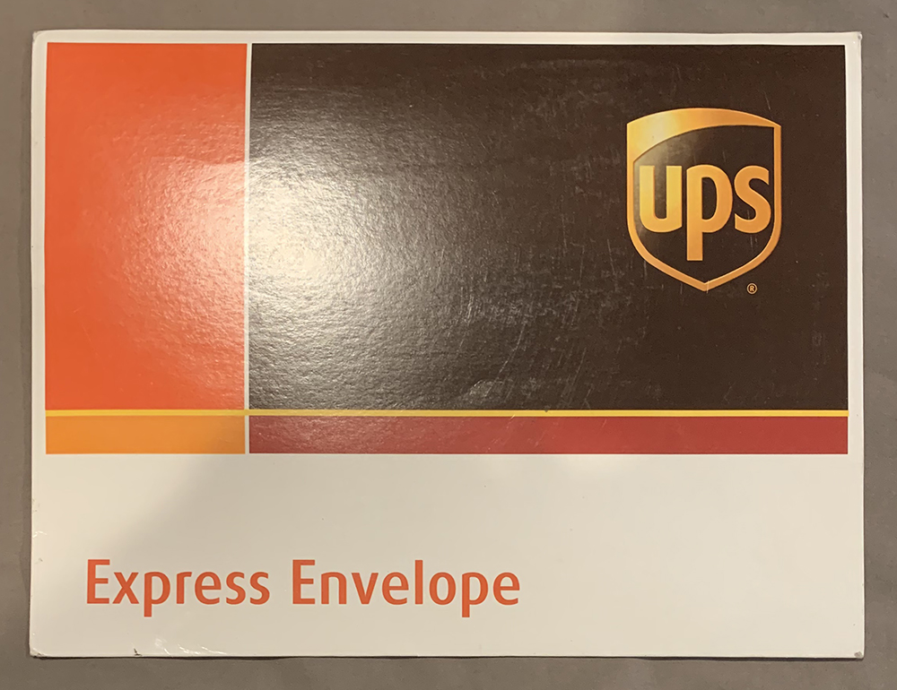 a package with a logo on it