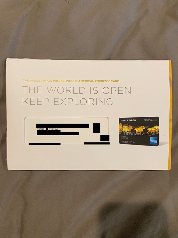 Unboxing Wells Fargo Propel World Credit Card: Card Art, Welcome 