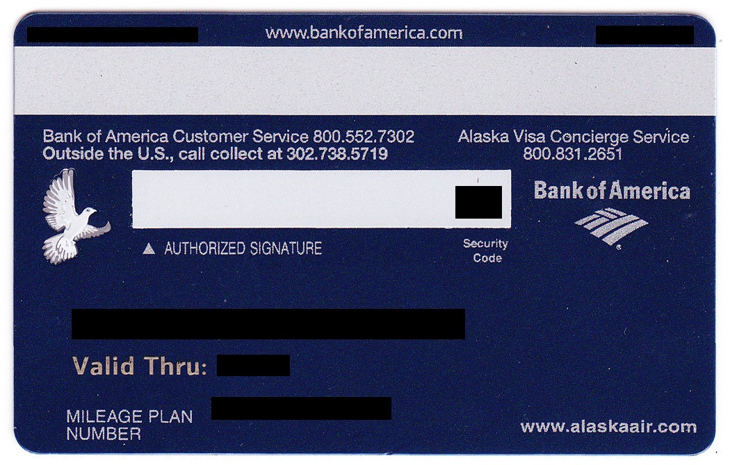 Bank Of America Alaska Airlines Credit Card Back Travel With Grant