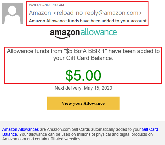 Psa Check Amazon Gift Card Balance For Missed Allowance Reloads