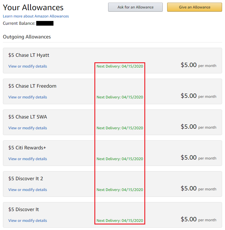 Psa Check Amazon Gift Card Balance For Missed Allowance Reloads