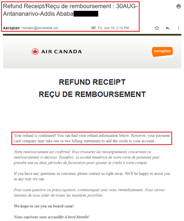 Anatomy Timeline of 2 Cancelled Air Canada Aeroplan Award Tickets