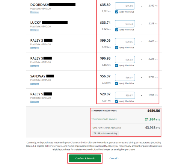 Why I Redeemed 1/3 of my Chase Ultimate Rewards Points with the Pay
