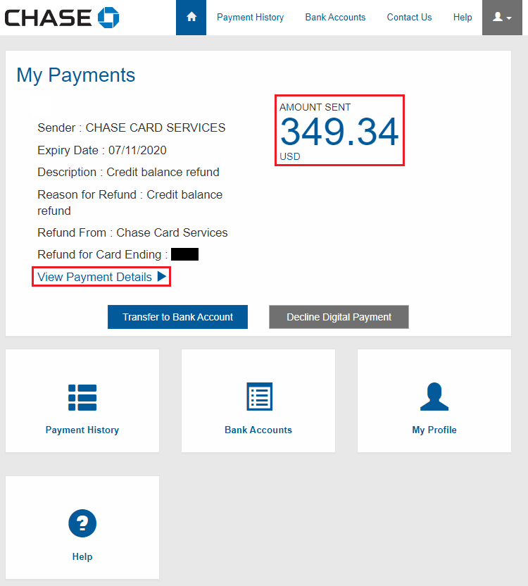 Overpaid Chase Credit Card Receive Credit Balance Refund Via Ach Bank Transfer Instead Of Check