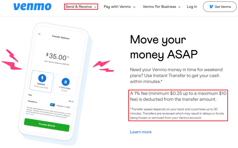 does venmo charge a fee to transfer money to bank