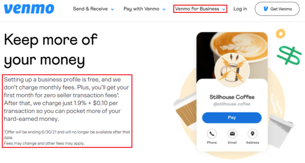 does venmo charge a fee for business transactions