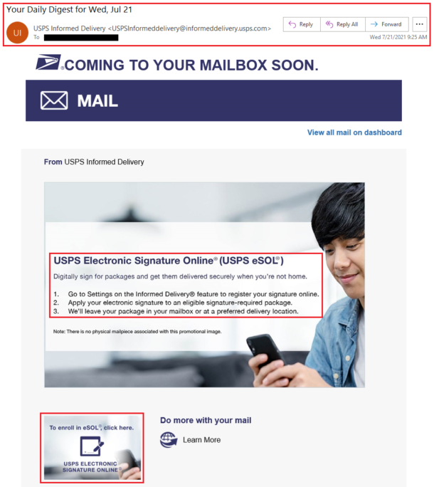 New Usps Informed Delivery Feature Electronic Signature Online Esol And Set Up Guide 6962