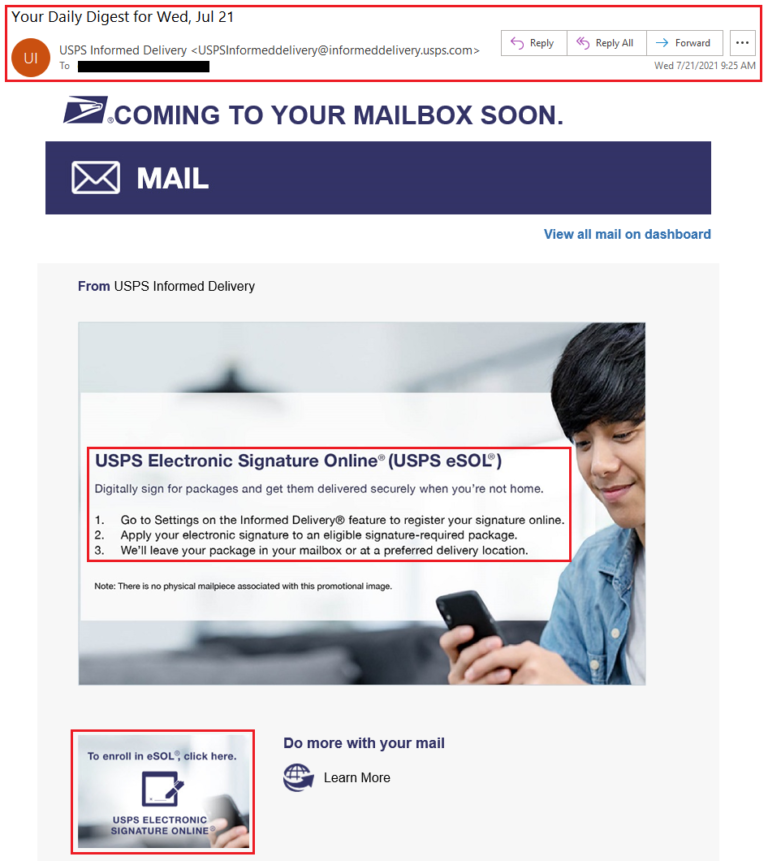 New USPS Informed Delivery Feature Electronic Signature Online (eSOL