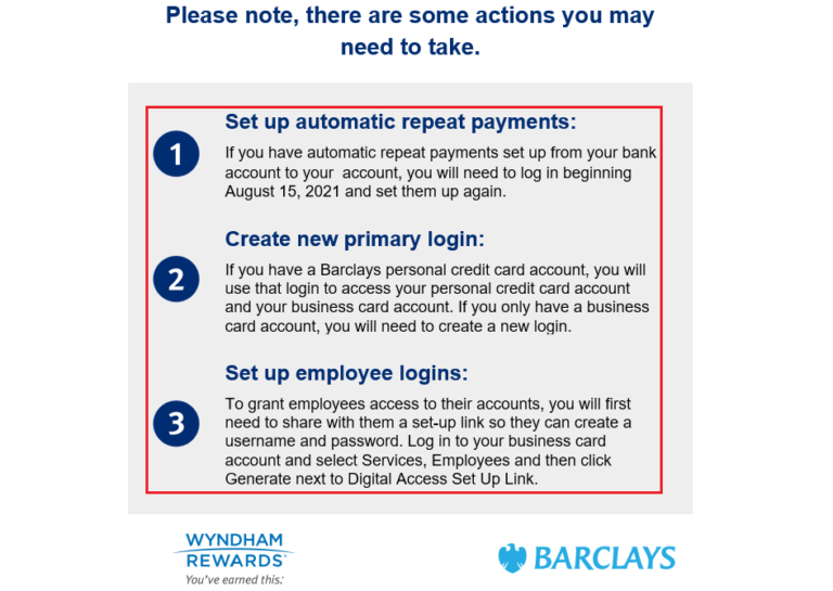 Barclays Wyndham Rewards Credit Cards Business Earner CC