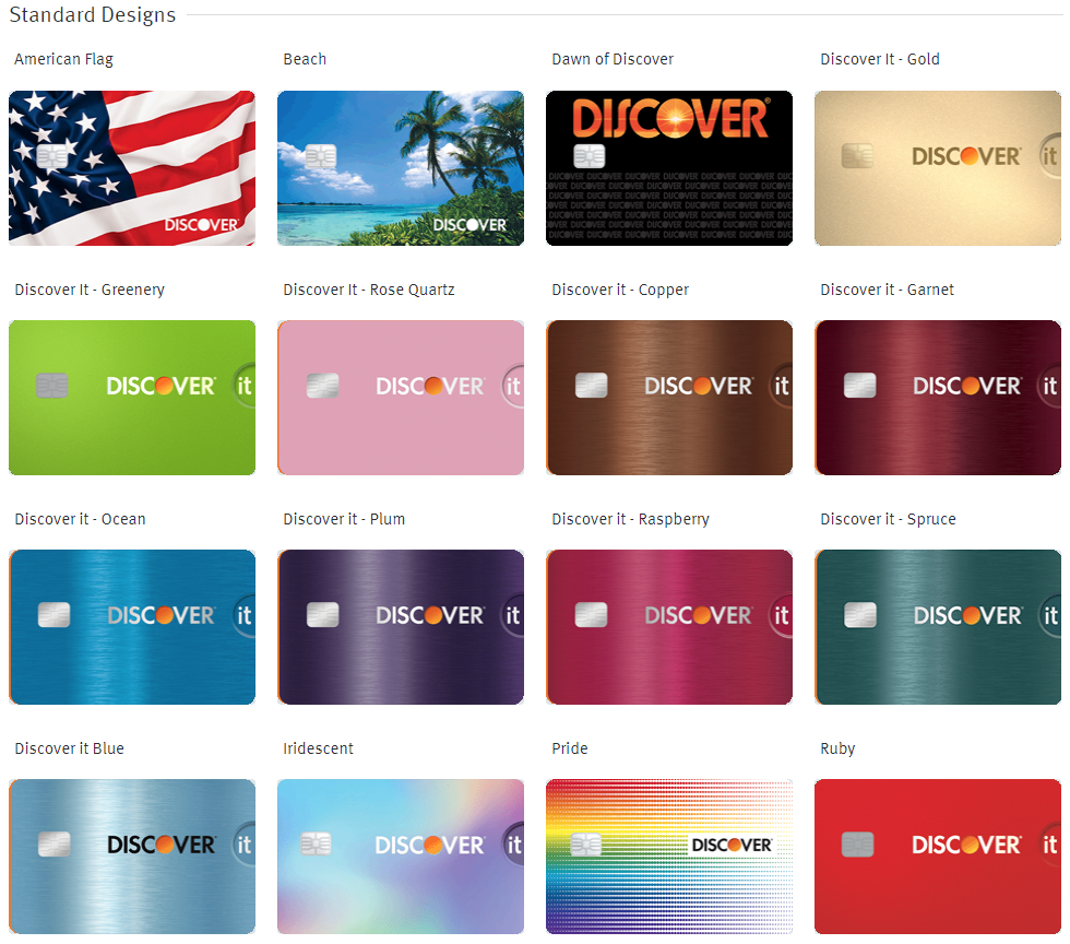 discover debit card designs