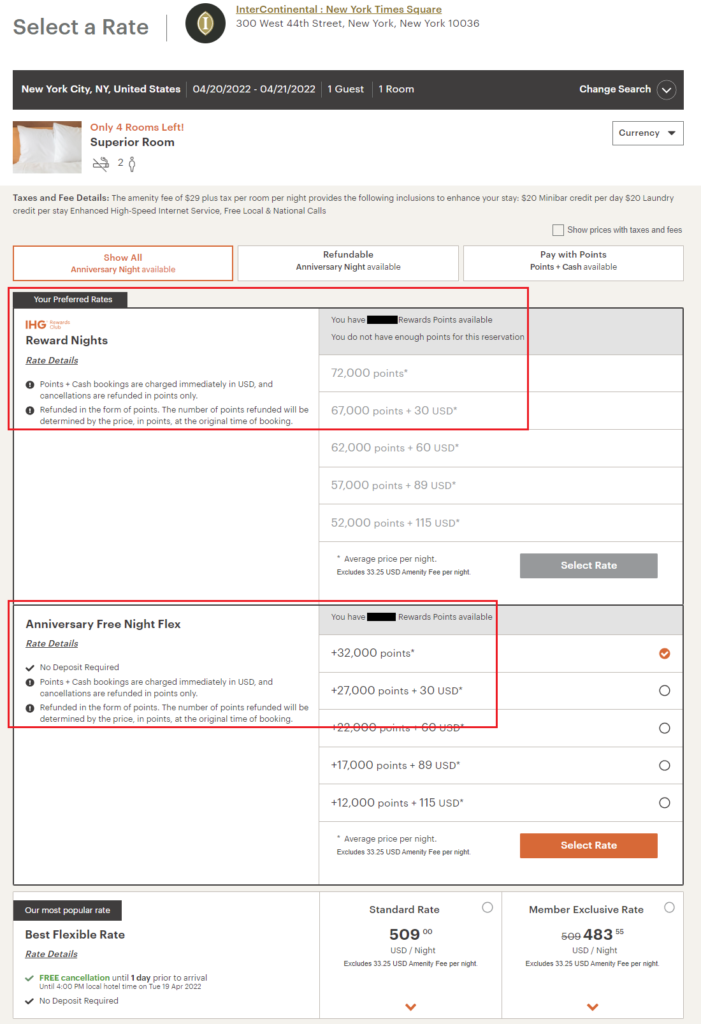 How to Book Annual Flex Night Award from Chase IHG Personal & Business Premier Credit Cards