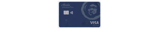 a blue credit card with a picture of a man