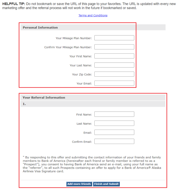 Targeted Bank of America Alaska Airlines Credit Card Referral Offer