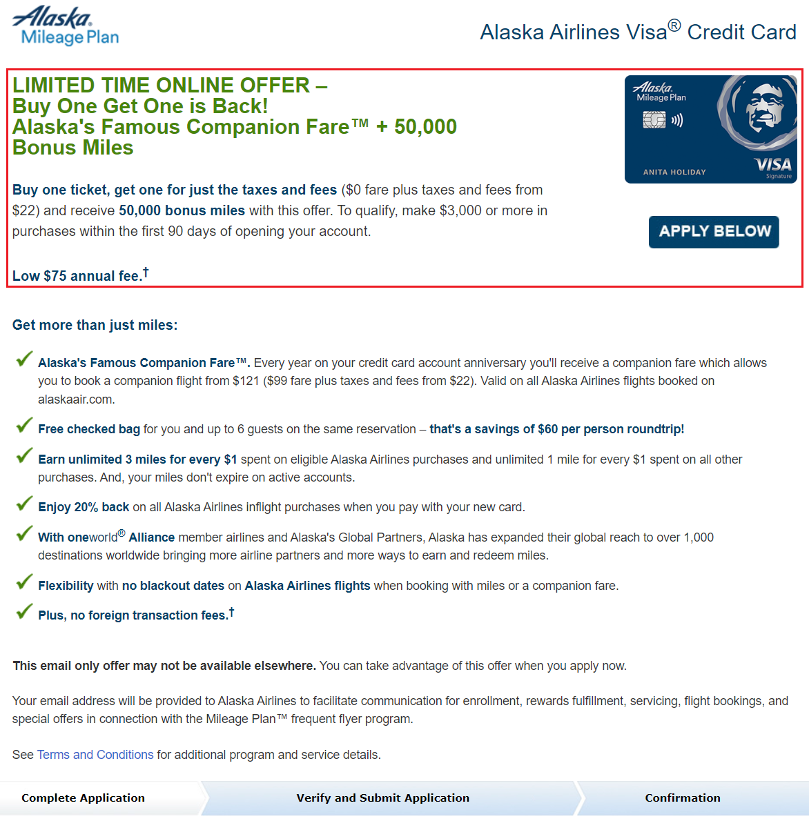 Targeted Bank of America Alaska Airlines Credit Card Referral Offer