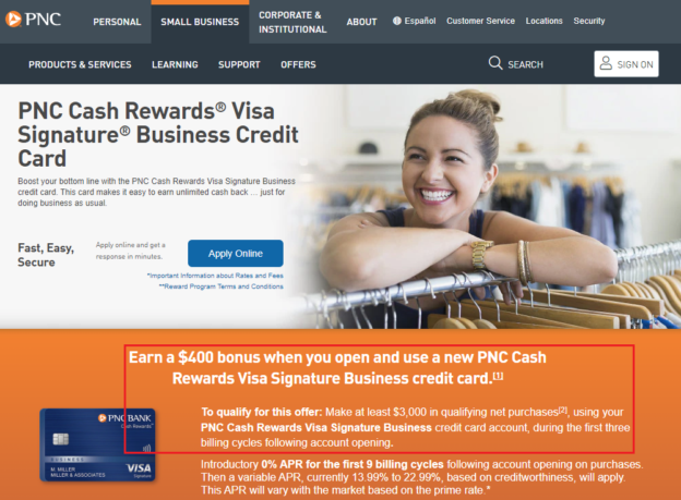 pnc-cash-rewards-business-credit-card-offering-400-bonus-after