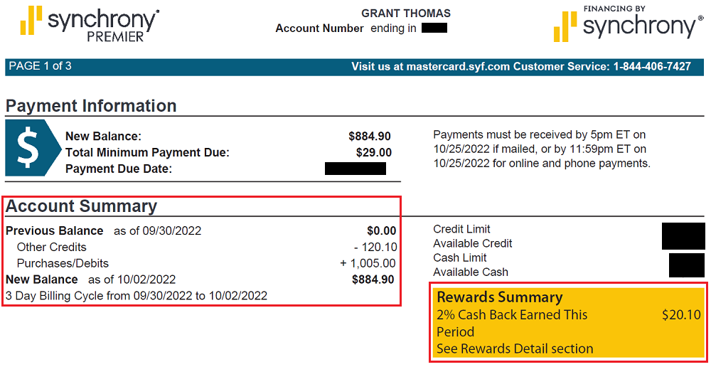 Synchrony Premier Credit Card 2 Cash