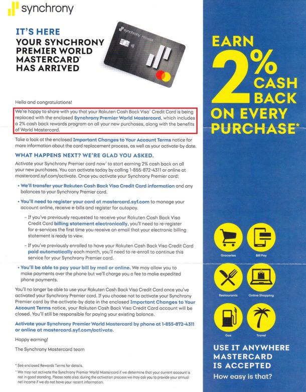 Synchrony Premier Credit Card 2 Cash Back + 100 Statement Credit