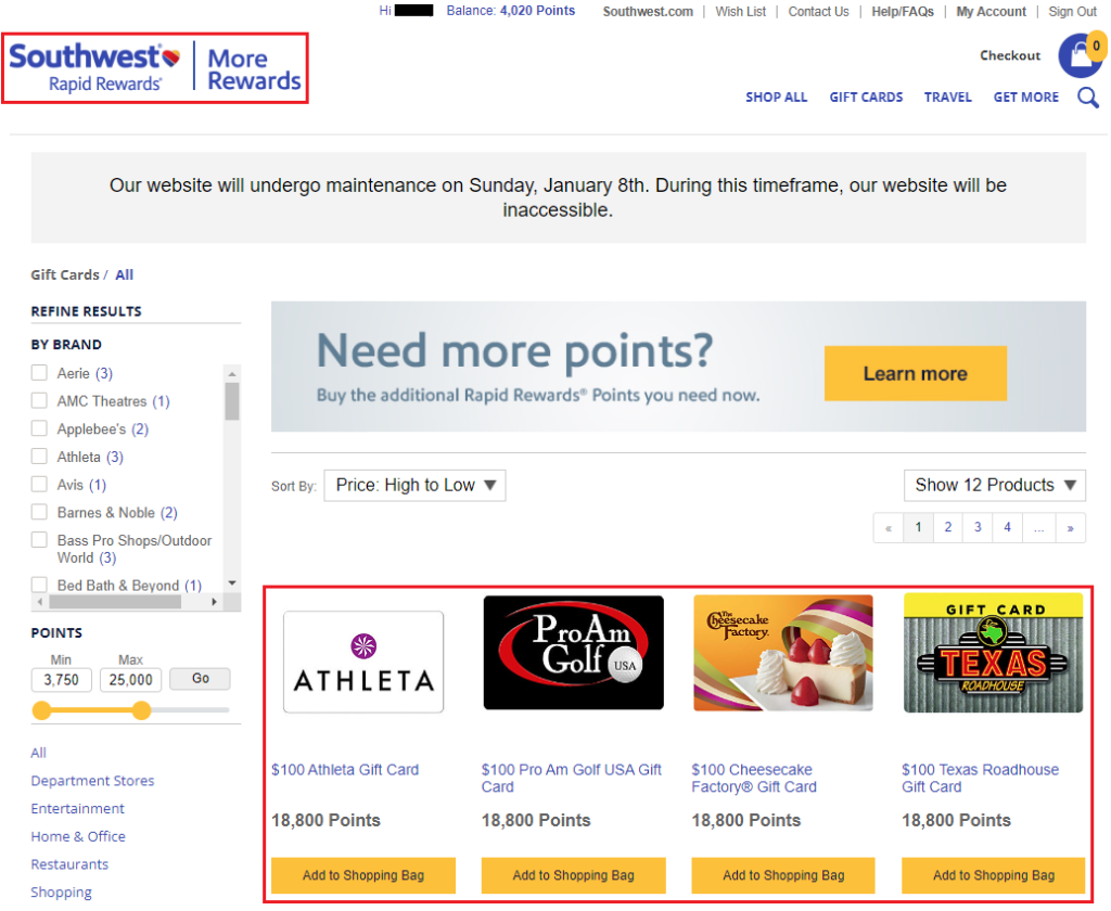 How to Redeem Southwest Airlines Gesture of Goodwill 25,000 Point Award
