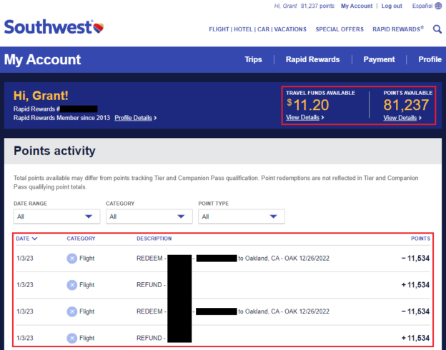 How to Redeem Southwest Airlines Gesture of Goodwill 25,000 Point Award ...