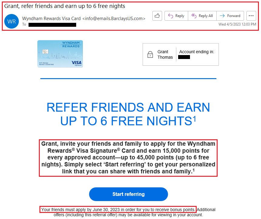 Refer Friends to the 75K Barclays Wyndham Rewards Earner Plus Credit