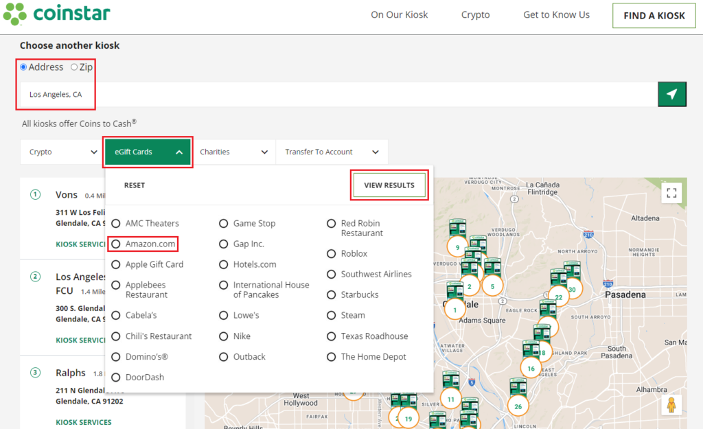 Attention Coinstar Users Not All Kiosks Offer Amazon eGift Cards
