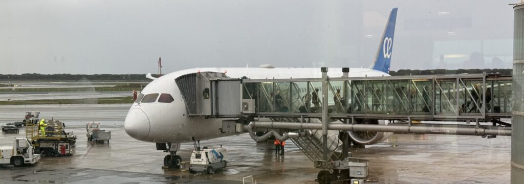 an airplane at an airport