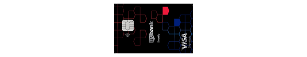 a credit card with different colored symbols