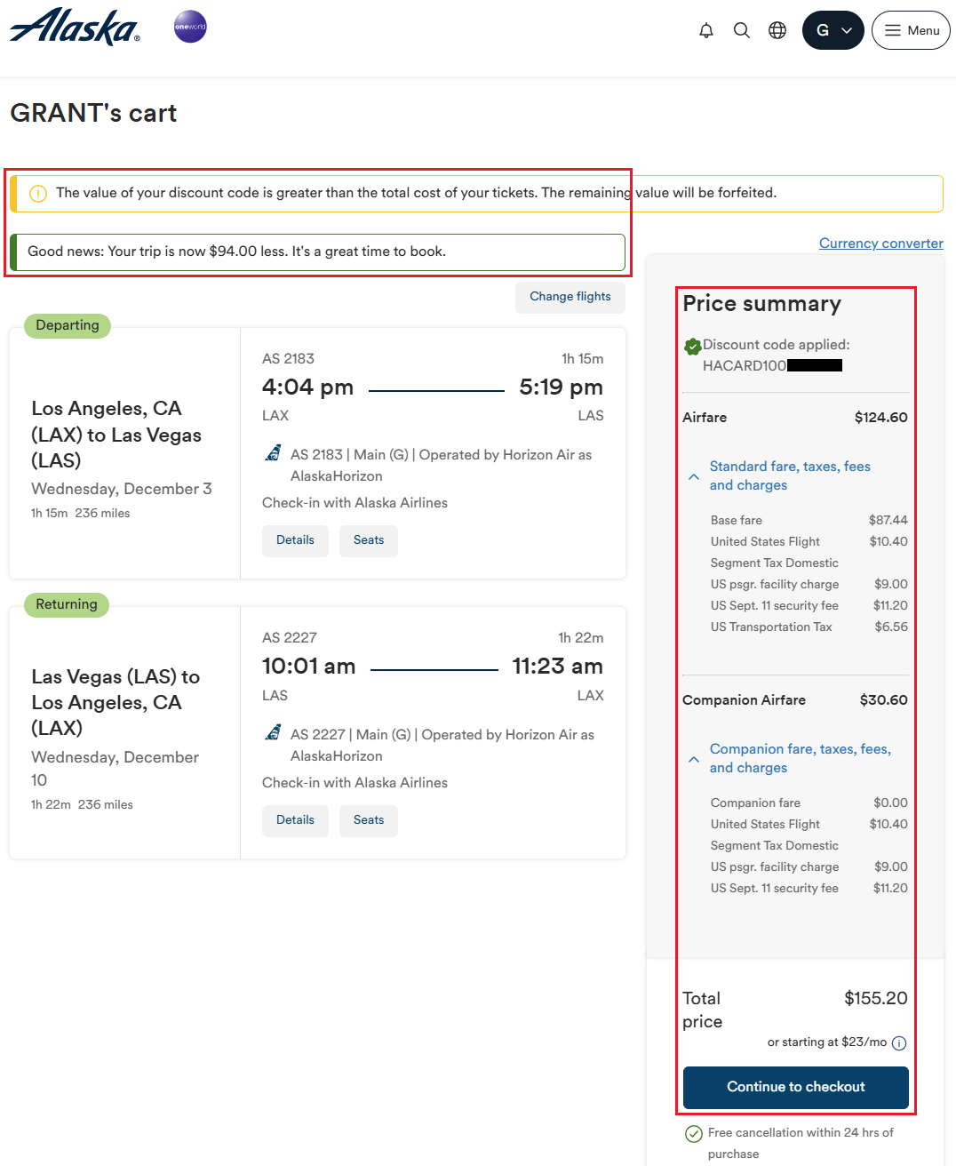 a screenshot of a flight ticket