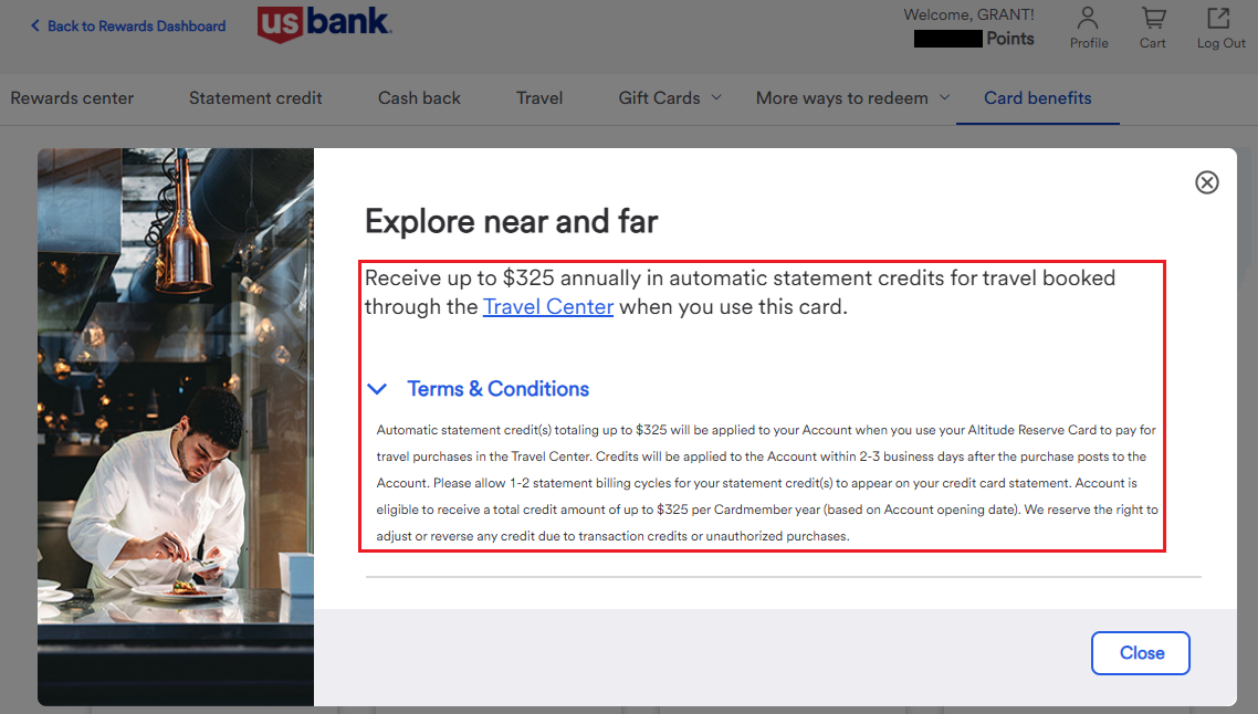 Success! I Used My $325 Altitude Reserve Travel Credit Through the US Bank Travel Center