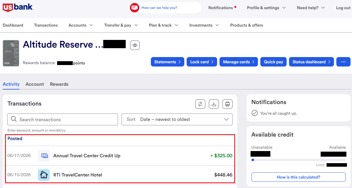 Success! I Used My $325 Altitude Reserve Travel Credit Through the US Bank Travel Center